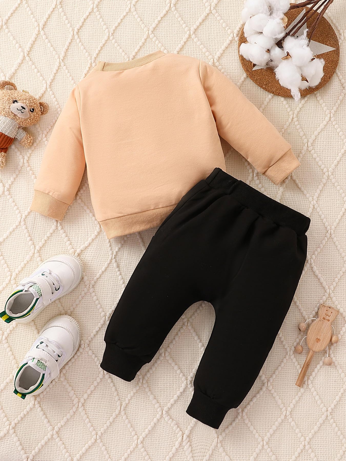 Twosya Toddler Baby Boy Clothes Infant Fall Winter Outfit Long Sleeve Sweatshirt Pullover Tops and Joggers Pants 2Pcs Set