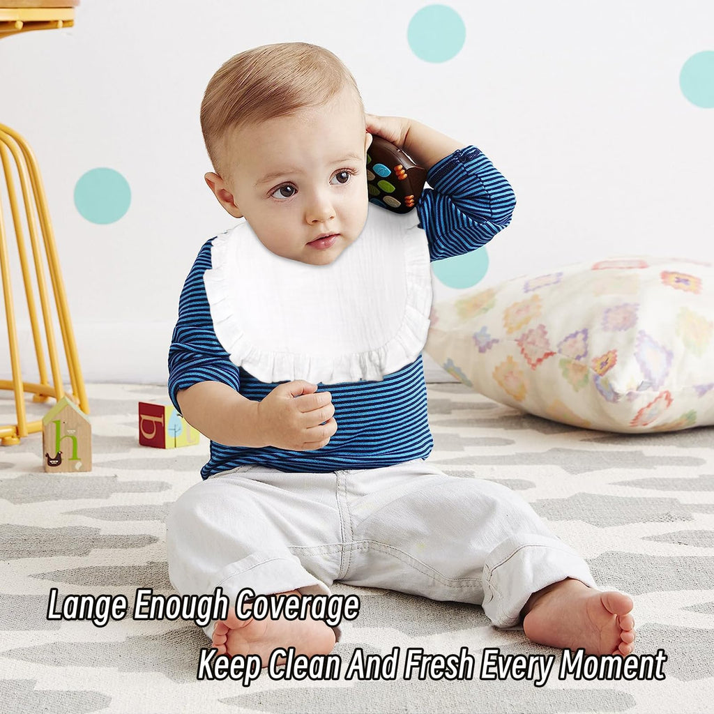 DOSMINE Muslin Baby Bibs 4-Layer Colorful Drool Bibs 8 Pack