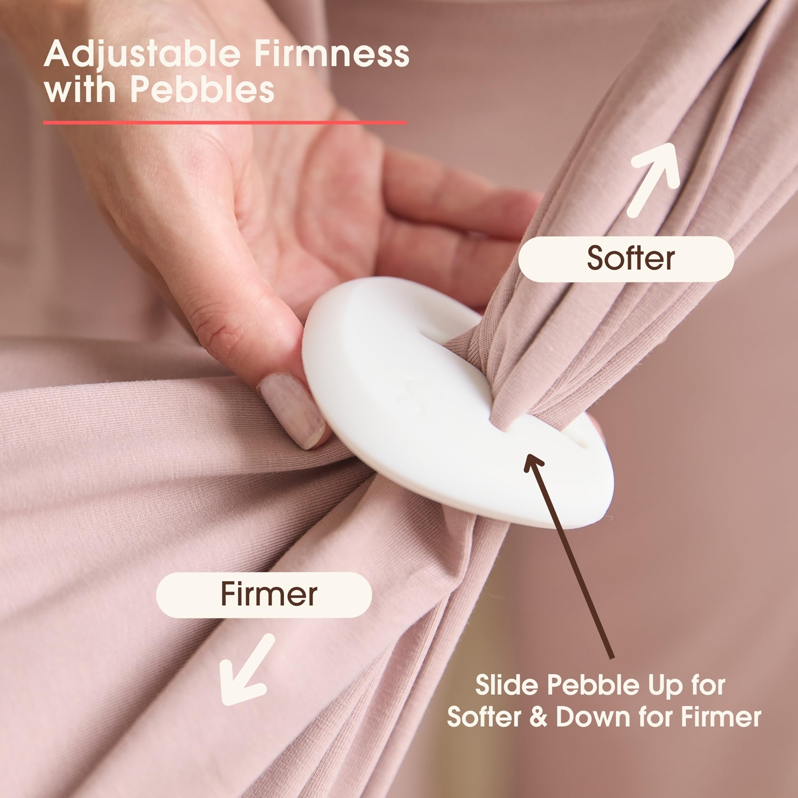 bbhugme Pregnancy Pillow, Dusty Pink - Adjustable Firmness & Shape - Full Body Support for Side Sleeping - Supports Back, Legs, Belly, Hips - Removable Cooling Cover for Pregnant Women