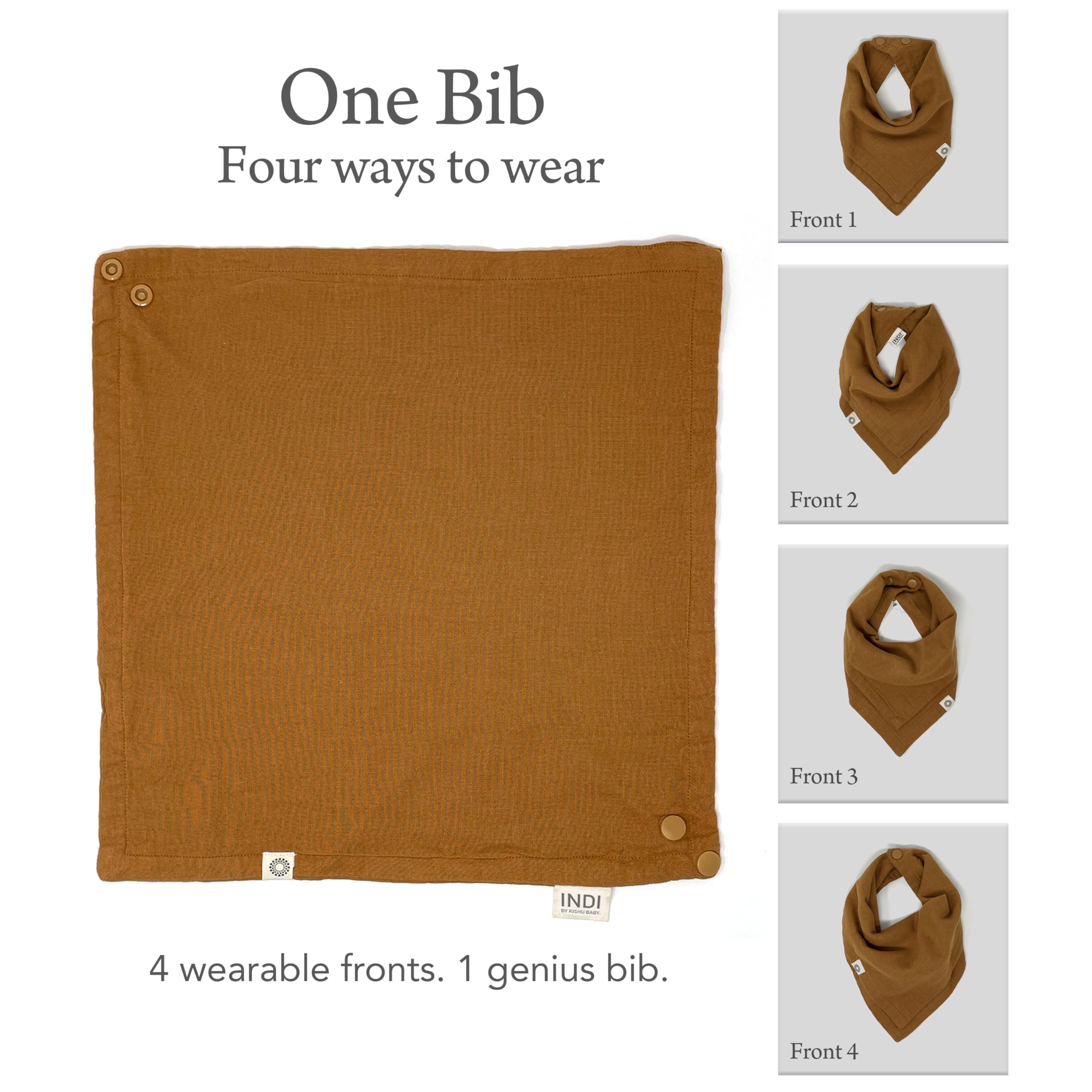 Kishu Baby Indi Organic Baby Bandana Bibs – Fairtrade 4-Way Reversible Drool Bibs for Boys & Girls – Unisex (Set of 5) (Trailhead)