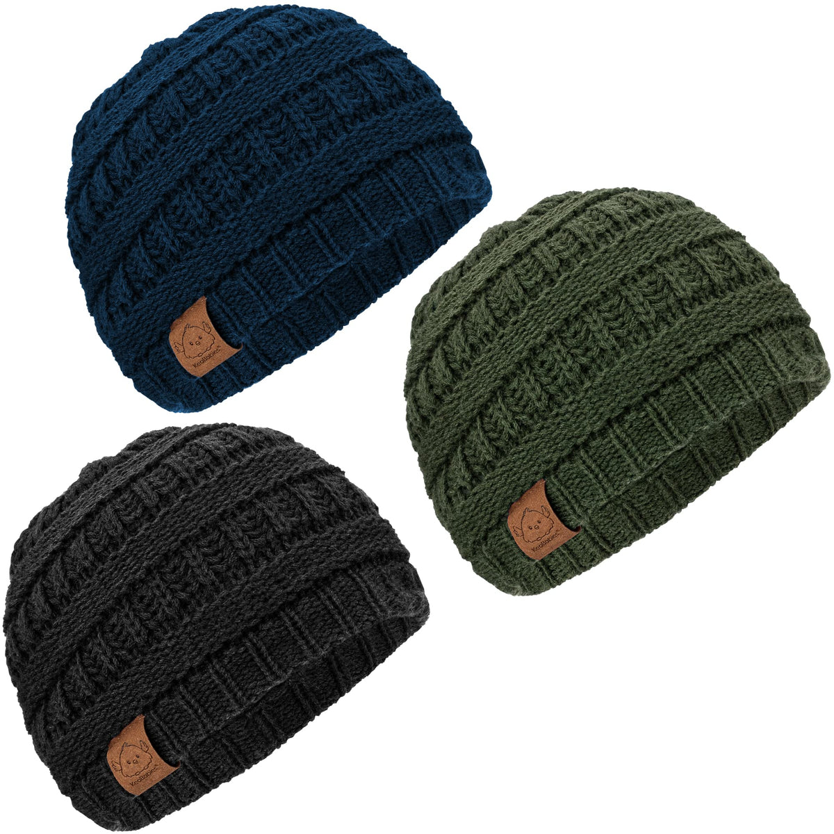 KeaBabies 3pk Baby Beanies for Boys, Girls, Soft Baby Hat (Tea Rose, 6-36M)