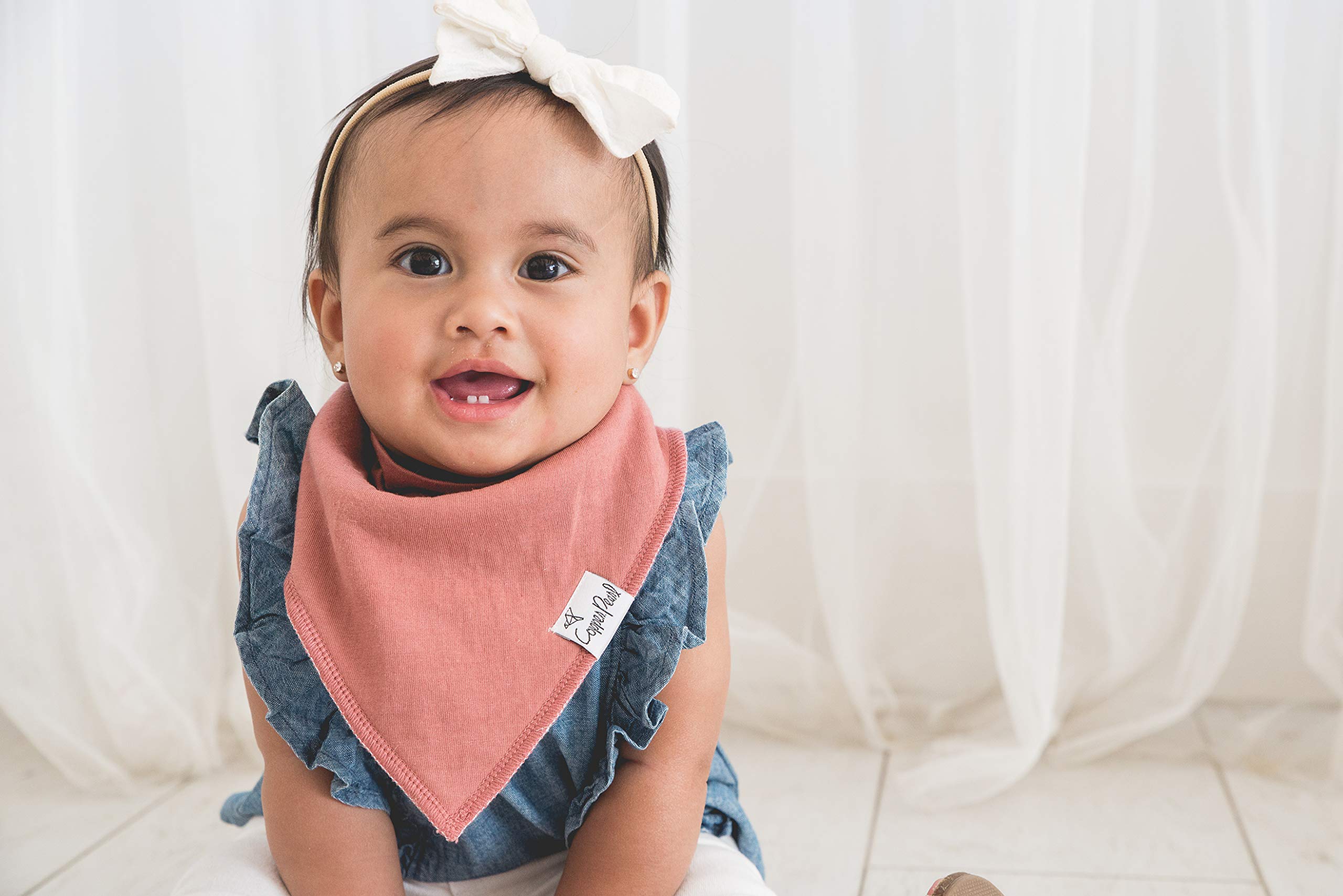 Copper Pearl Baby Bibs for Baby Boy or Girl – Bandana Drool Bibs for Teething, Absorbent Bibs for Eating, Newborn to Toddler, 4 Pack, Jade