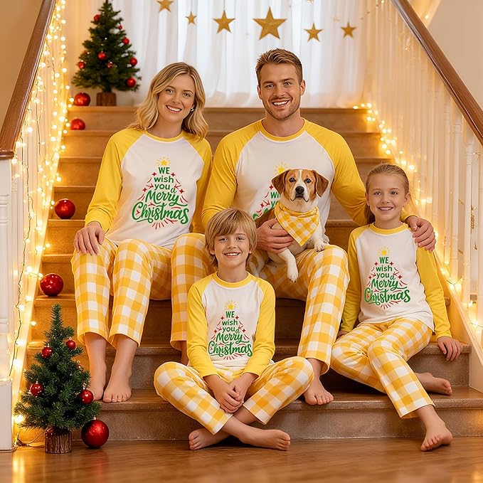 Awoscut Family Christmas Pajamas Matching Pajamas for Family, Xmas PJs Sets Holiday Sleepwear