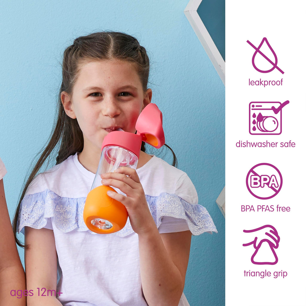 b.box Tritan™ Kids Water Bottle with Straw, 15 oz Toddler Water Bottle