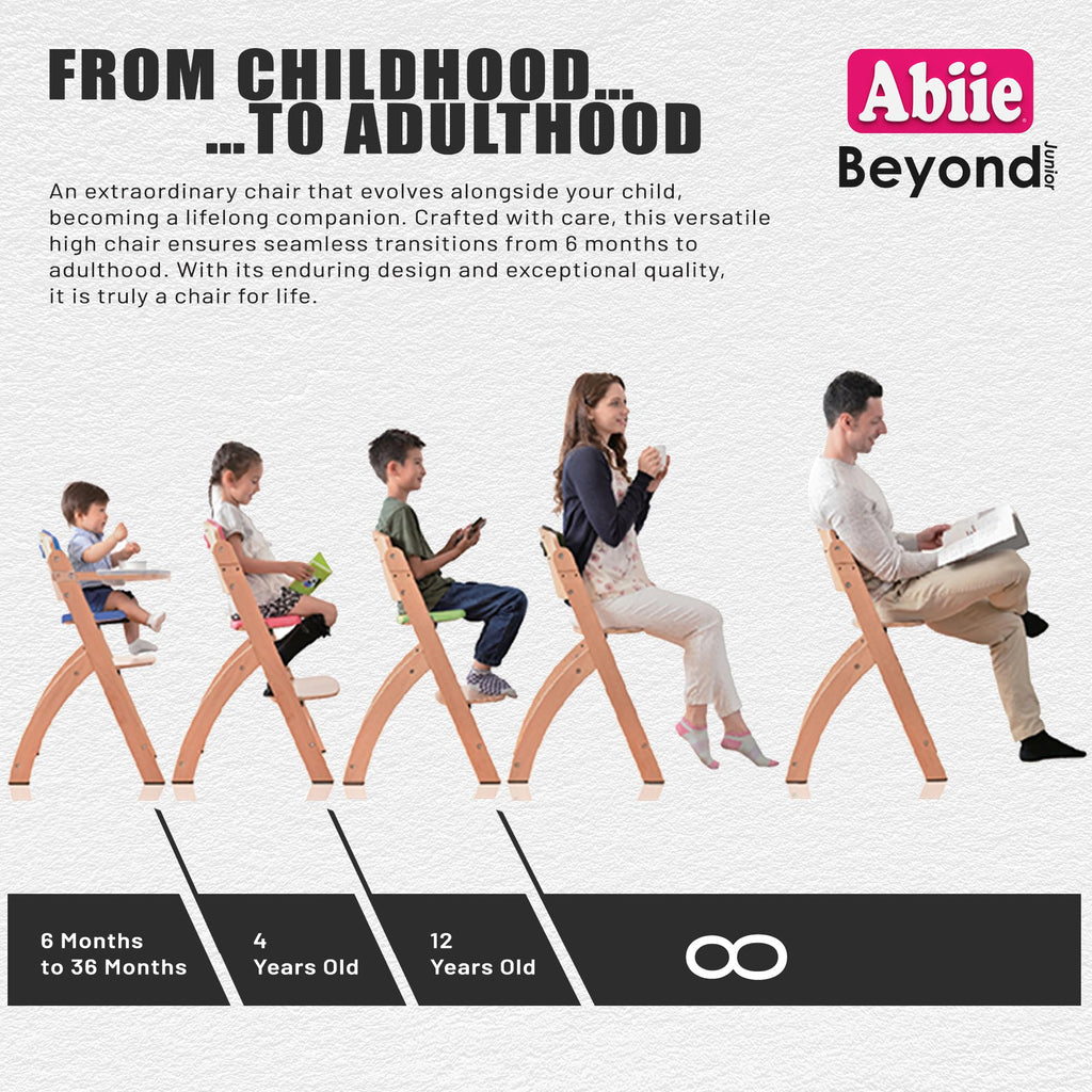 Abiie Beyond Junior Convertible Wooden High Chair with Removable Tray