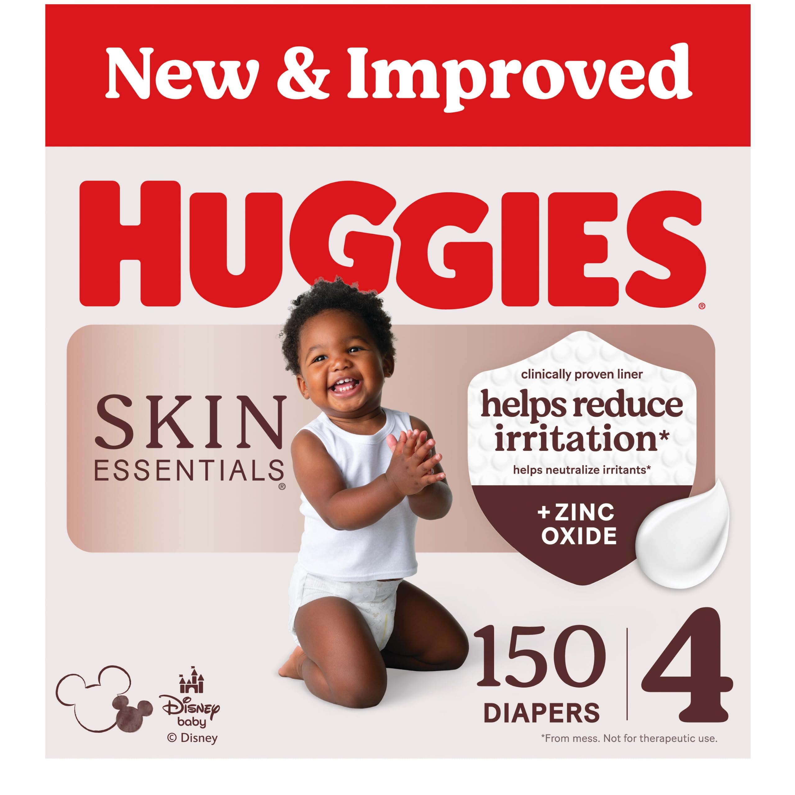 Huggies Skin Essentials Diapers Size 4, 150 Count (6 Packs of 25)