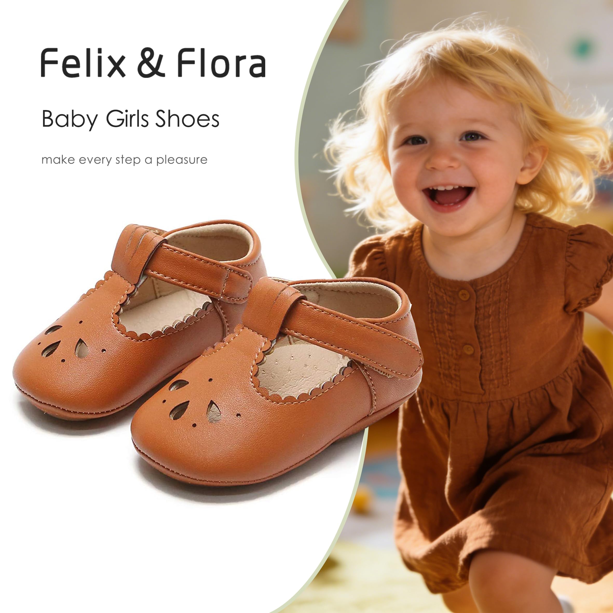 Soft Sole Brown Baby Shoes - Infant Baby Walking Shoes Moccasinss Rubber Sole Crib (Brown,9-12Months Infant)