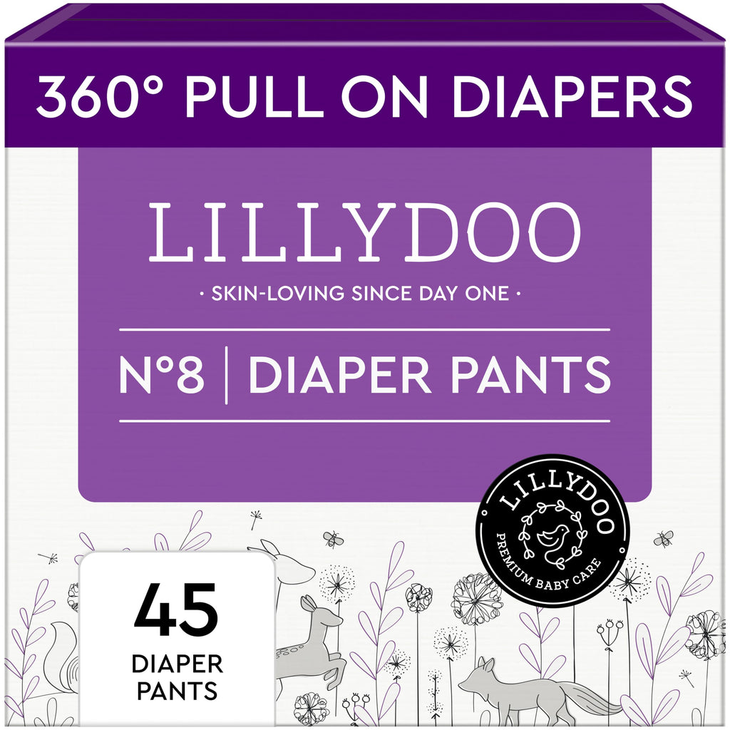 LILLYDOO Big Kid Pull-On Diaper Pants, Size 8 (37+ lbs), 45 Count, TCF