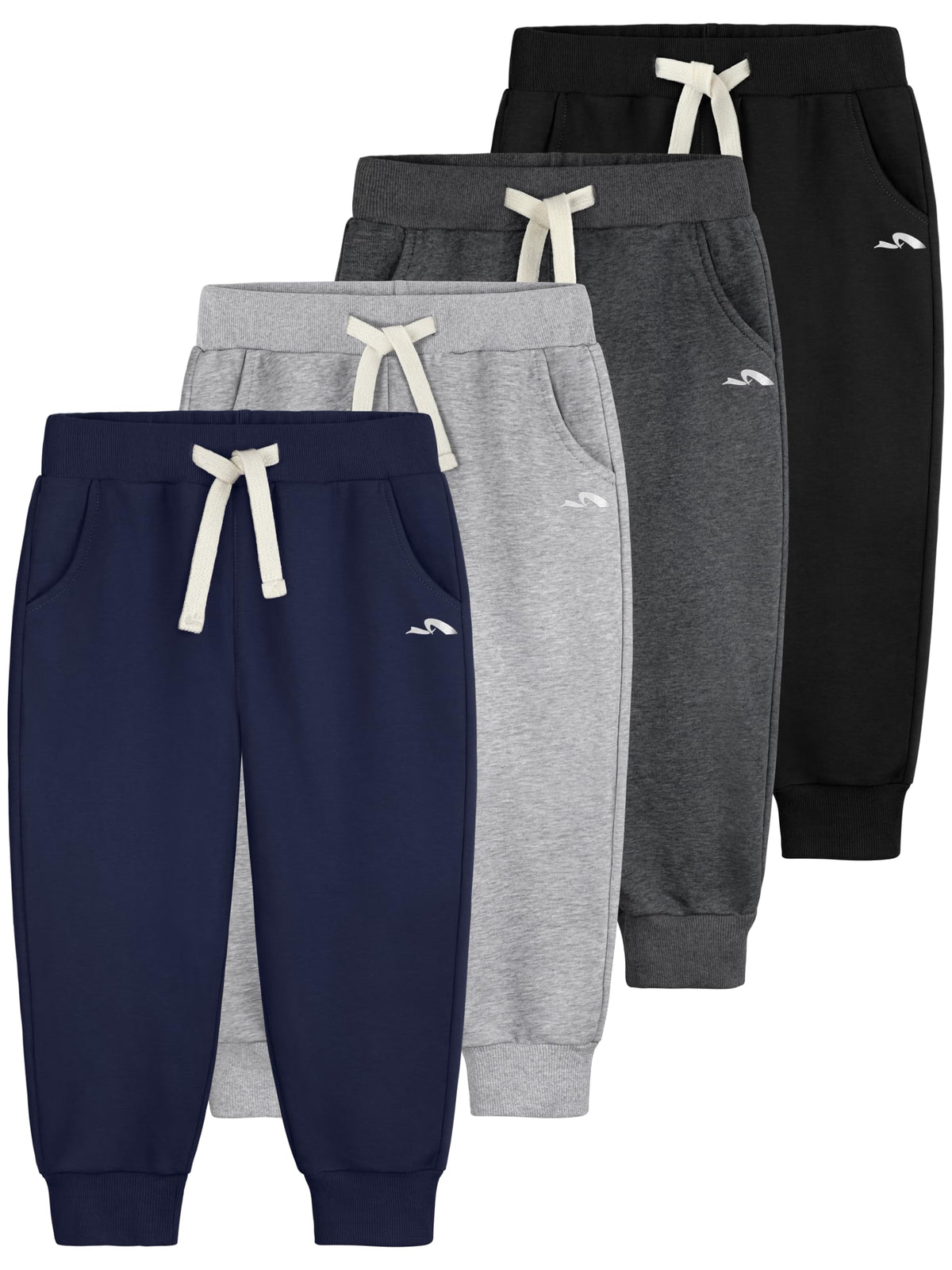 Aocku 4 Pack Toddler Boys Sweatpants Cotton Toddler Pants Pocket Drawstring