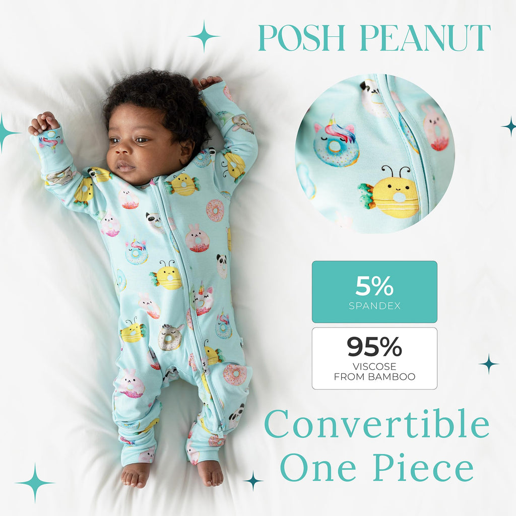 Posh Peanut Convertible Baby Sleepers, Boy Toddlers Footless Pajamas