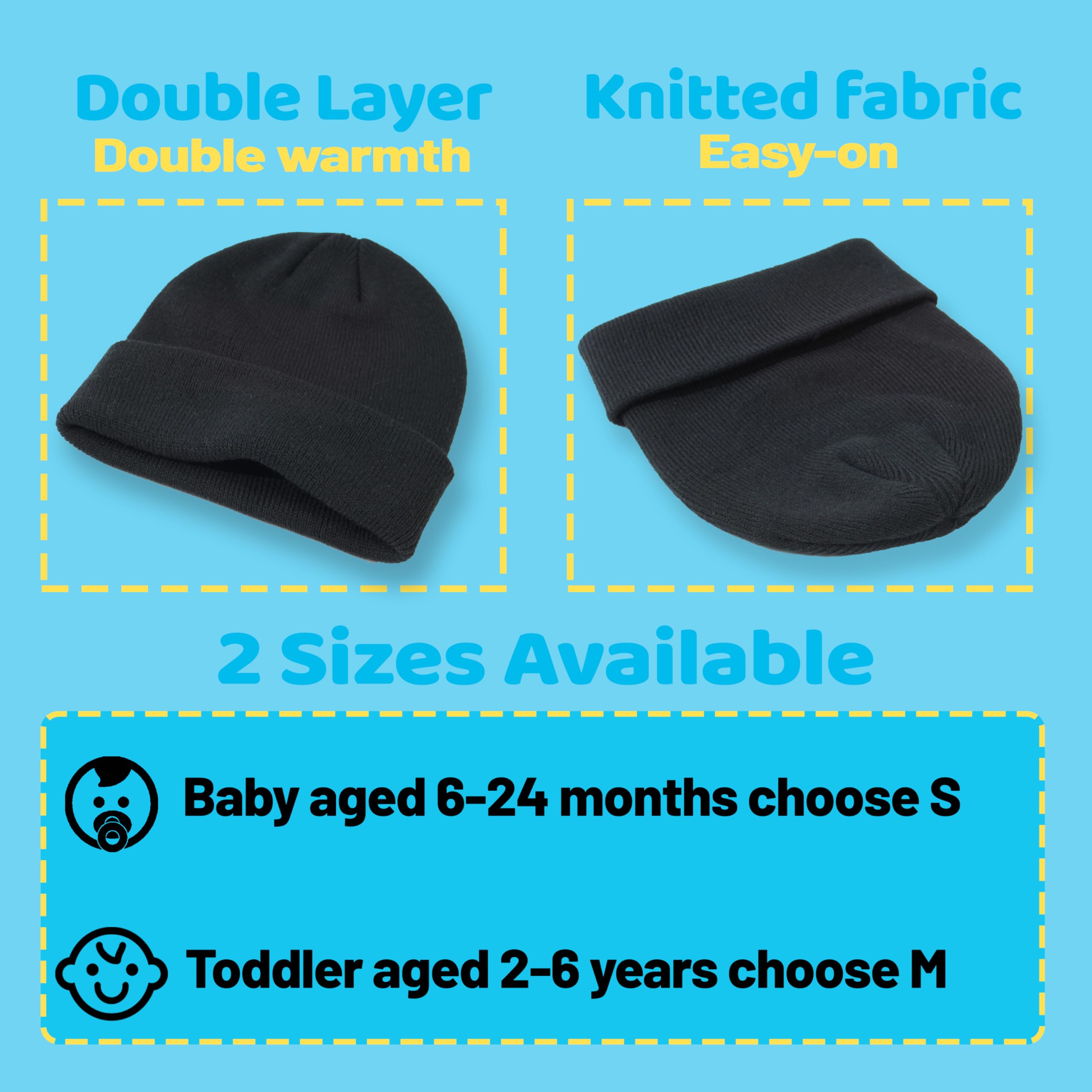 YMYDYFC Baby Beanie 3Pack Toddler Beanie Baby Winter Hats Boy&Girl 0-6Years