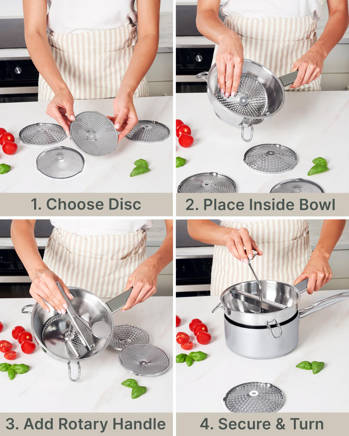 Hungry Artisan 4-Disc Food Mill for Jams, Purees & Silky Sauce