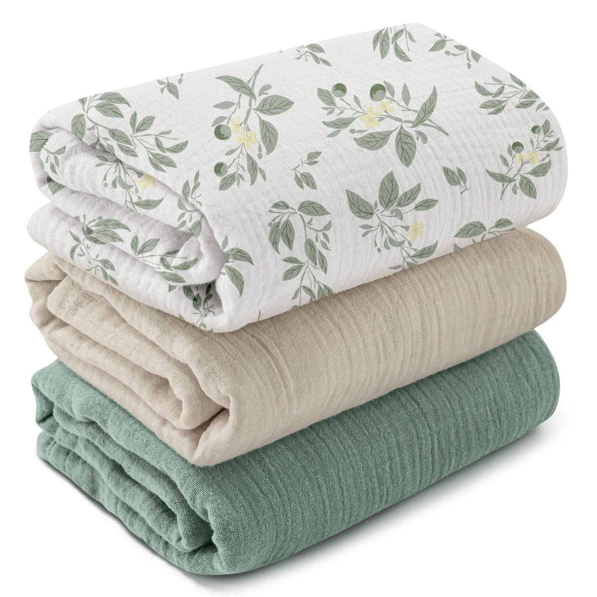 GLLQUEN BABY Muslin Swaddle Blankets for Newborn Girls, Large 40''x38''