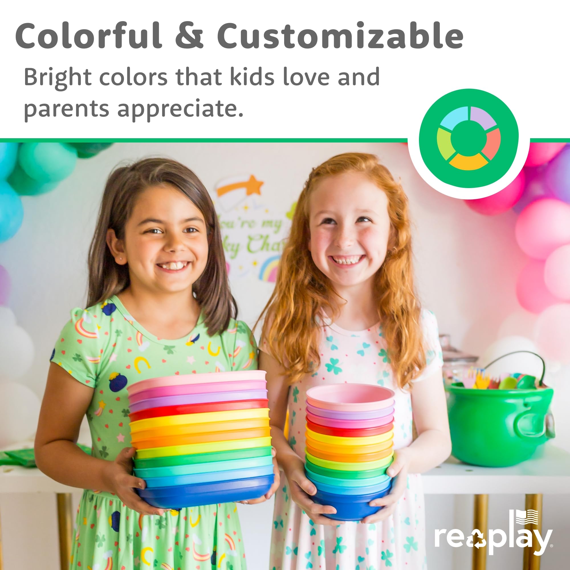 Re-Play 12 oz. Toddler Bowls Set of 4 - Kids Deep-Walled, Durable & Reusable Snack and Meal Bowls, Dishwasher & Microwave Safe, BPA-Free, Made in USA from Recycled Plastic, Preschool