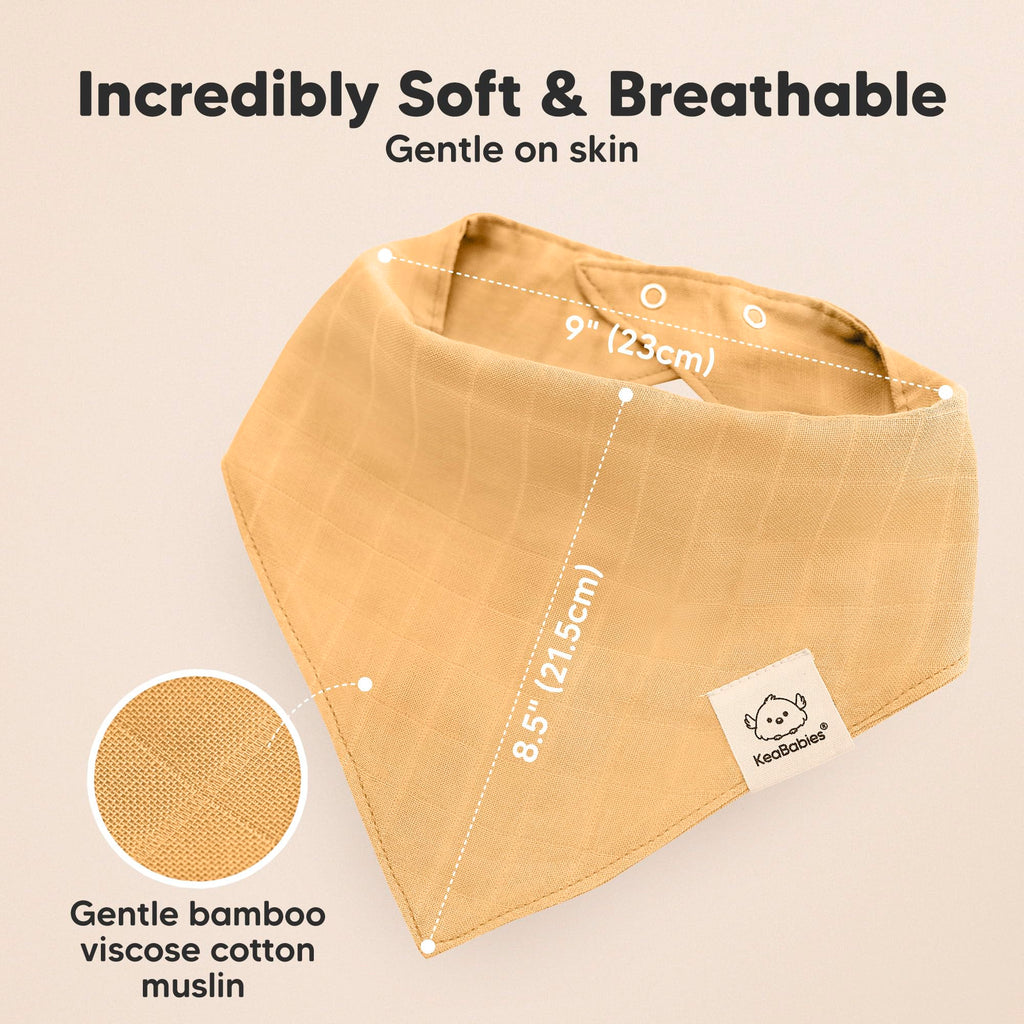 8-Pack Muslin Baby Bibs for Drooling, Teething Bandana Bibs 0-36M (Sahara)