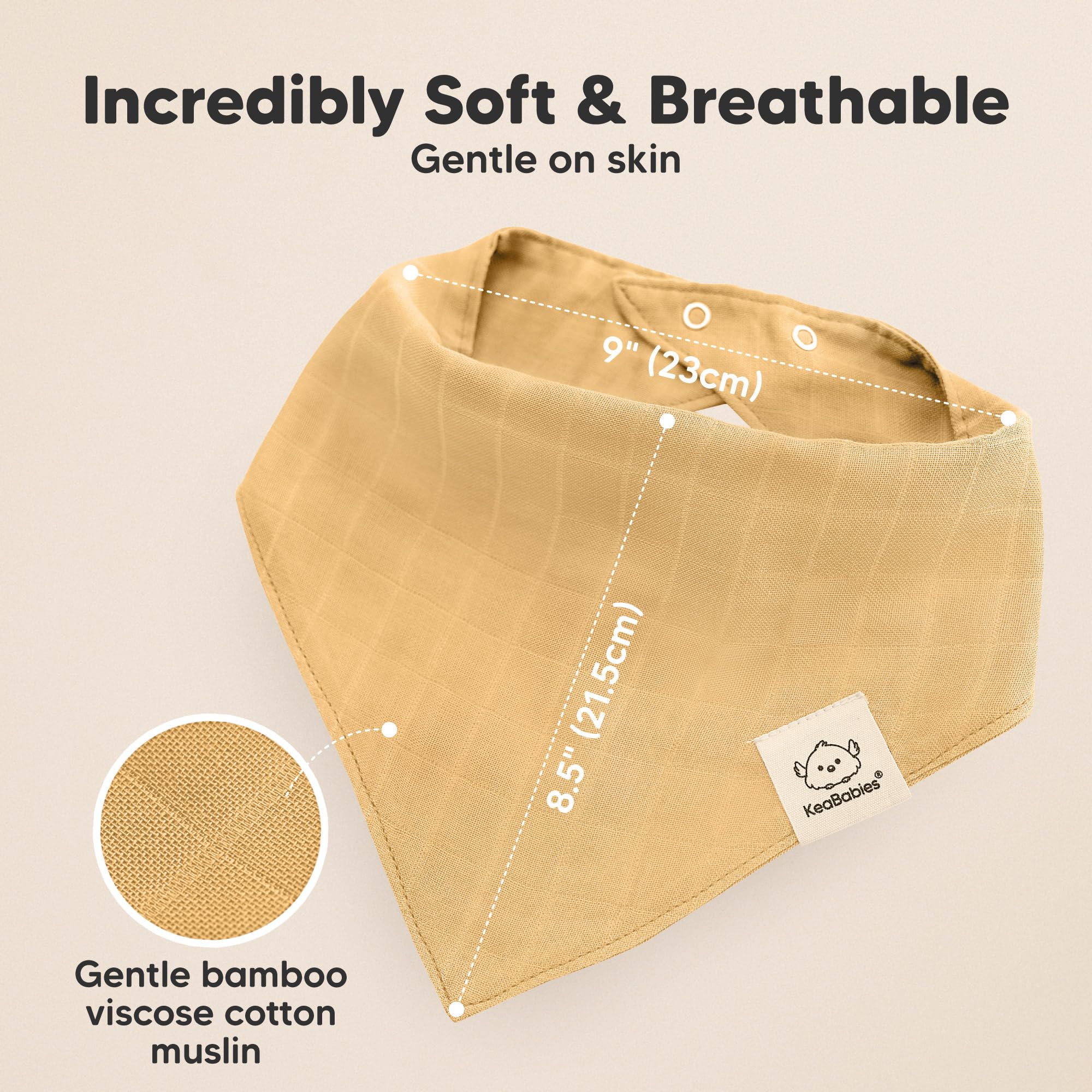 8-Pack Muslin Baby Bibs for Drooling, Teething Bandana Bibs 0-36M (Sahara)