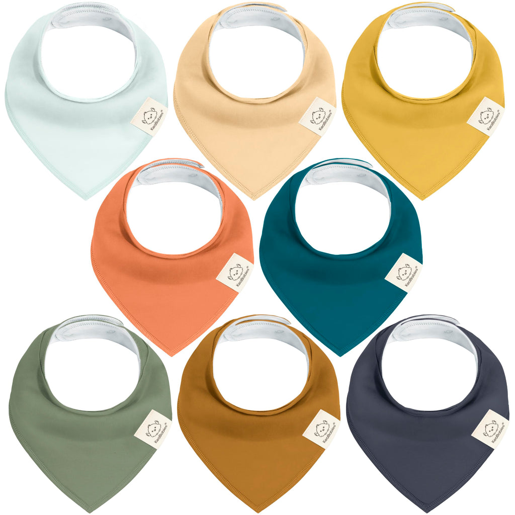 KeaBabies 8pk Organic Baby Bandana Bibs for Drooling and Teething (Eclipse)