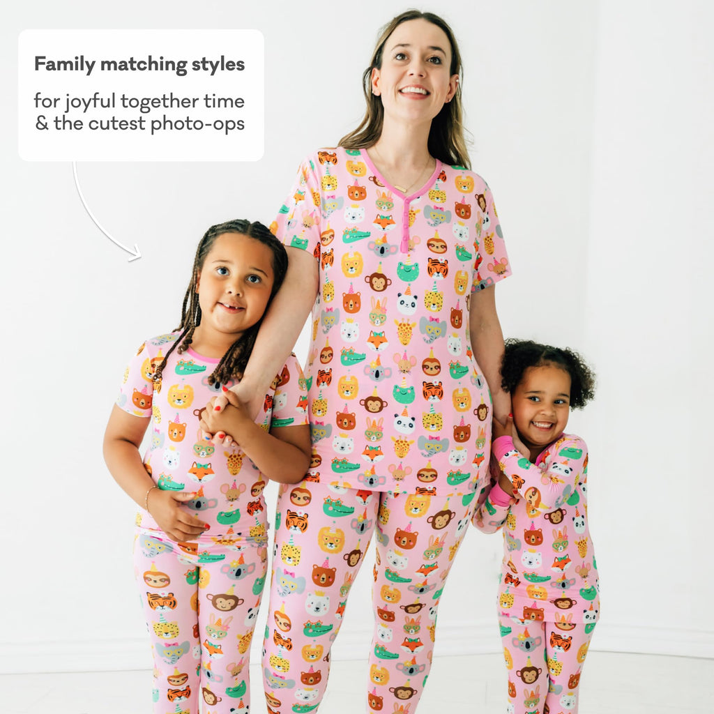 Little Sleepies Baby Pajamas, Pink Party Pals, 0-3M