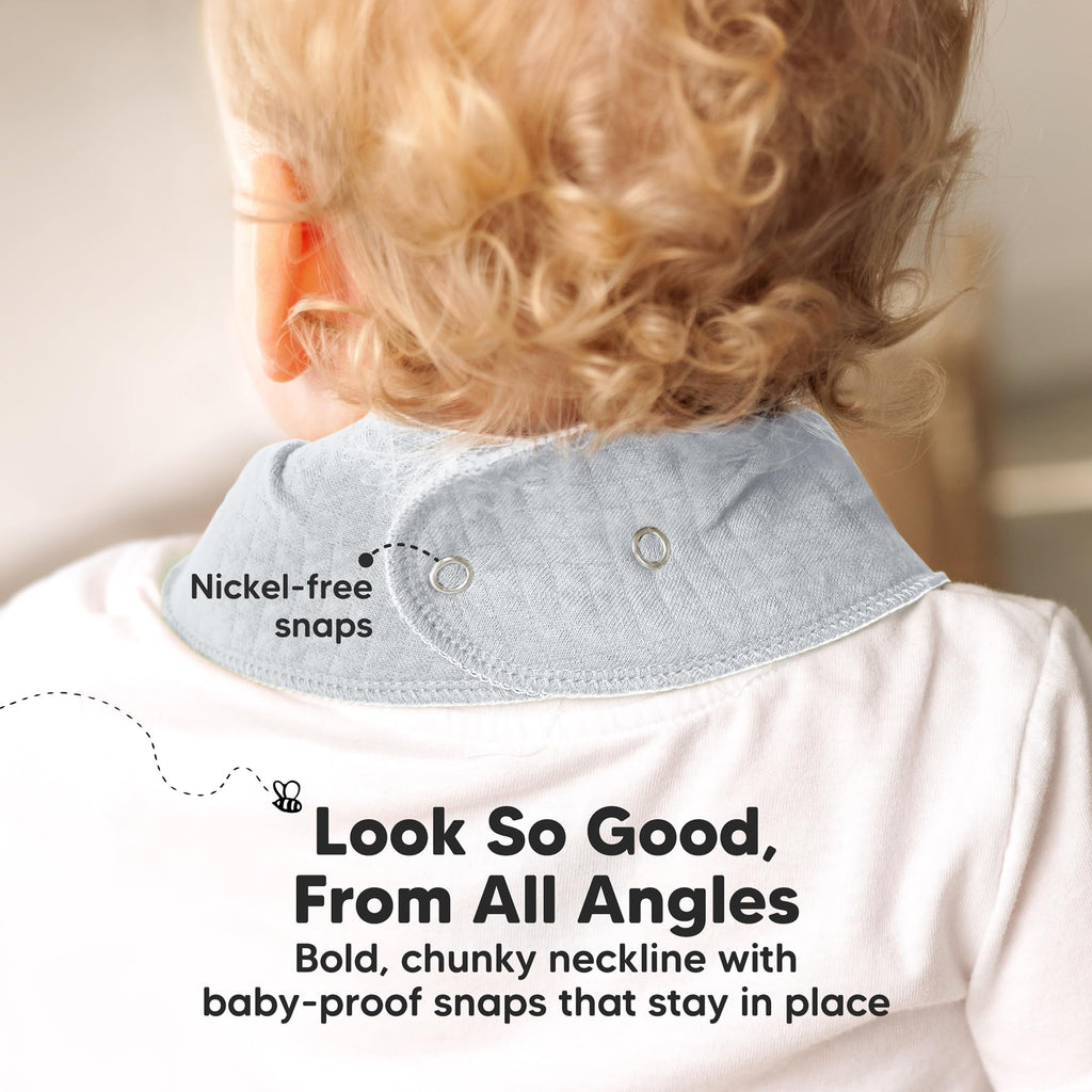 KeaBabies 8pk Organic Baby Bandana Bibs for Drooling Teething (Dew/Quin)