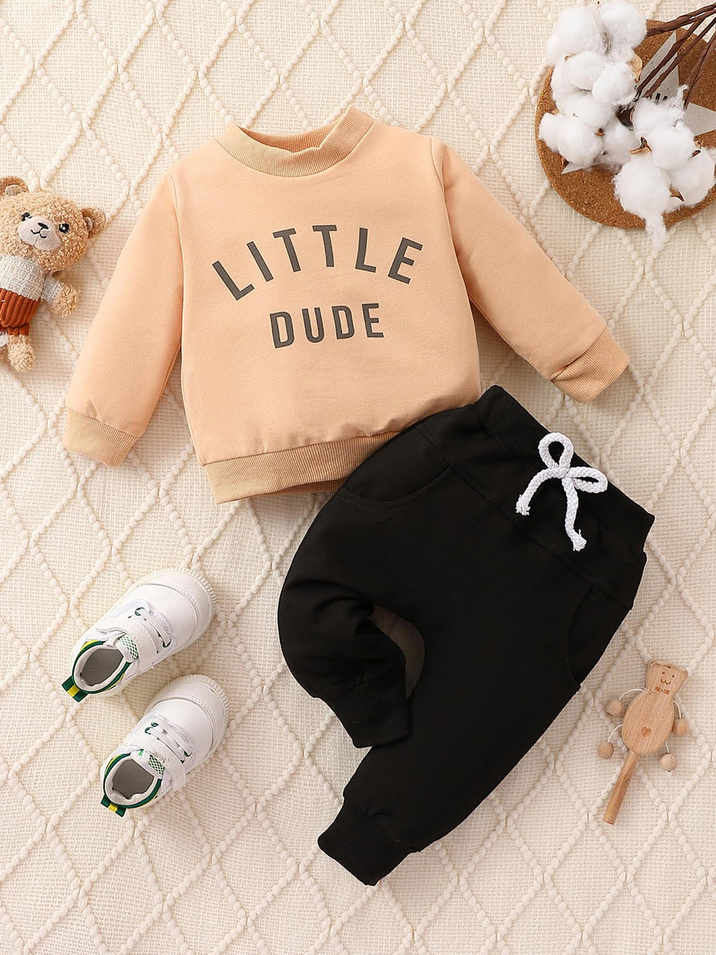 Twosya Toddler Baby Boy Clothes Infant Fall Winter Outfit Long Sleeve Sweatshirt Pullover Tops and Joggers Pants 2Pcs Set
