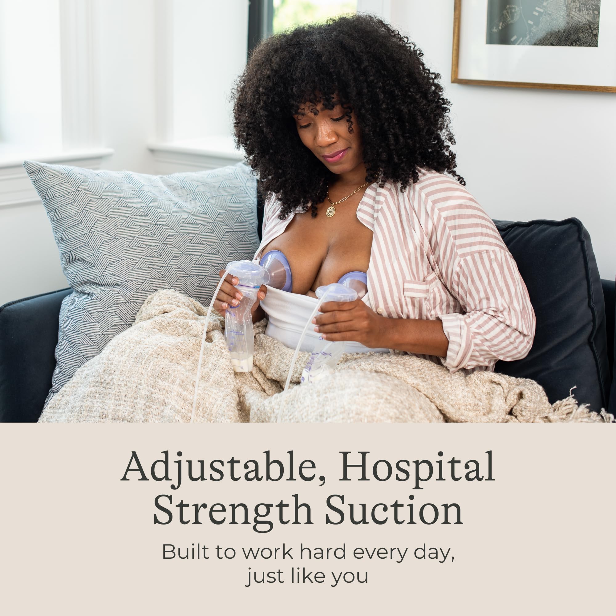 Lansinoh Signature Pro Portable Double Electric Breast Pump with LCD Screen | 3 Power Modes, 25mm Flanges, 2 Bottles, 1 Slow Flow Nipple, & Carry Bag