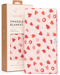 Copper Pearl Swaddle Blankets for Newborns | Soft Stretchy Receiving Blankets for Boys and Girls | Large 46 x 46 Inch Baby Blankets | Lightweight and Breathable Swaddles | Strawberry