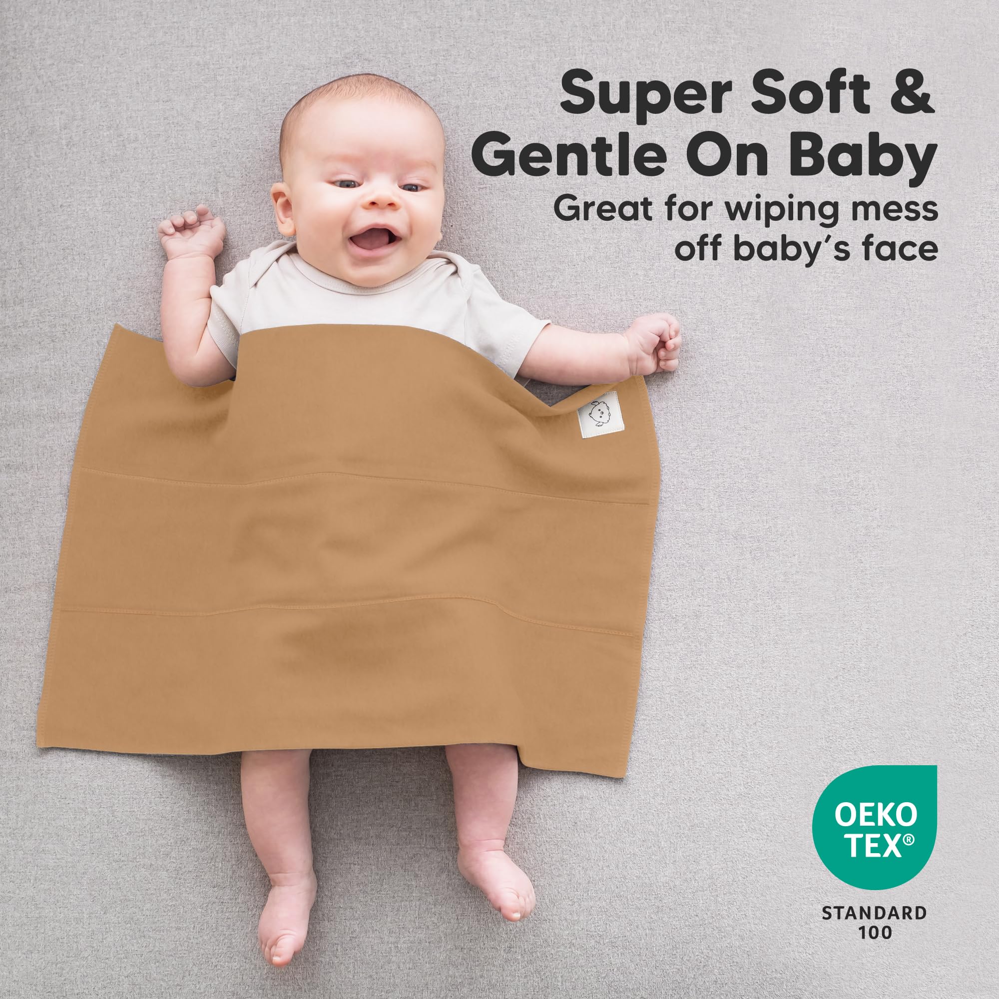 KeaBabies Organic Burp Cloths Baby Boy, Girl, 6-Pack Large Burping Cloths (Terracotta)