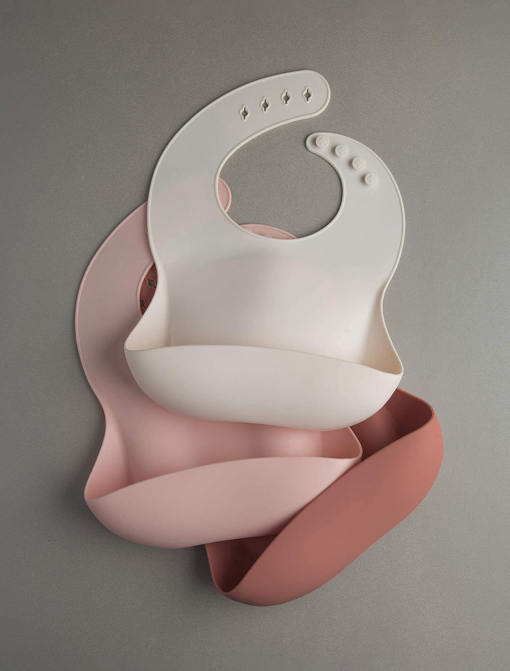 Loulou Lollipop Waterproof Silicone Feeding Bib for Babies & Toddlers, Catch-All Pouch, Easy Clean, 3–36 Months – Pink Quartz