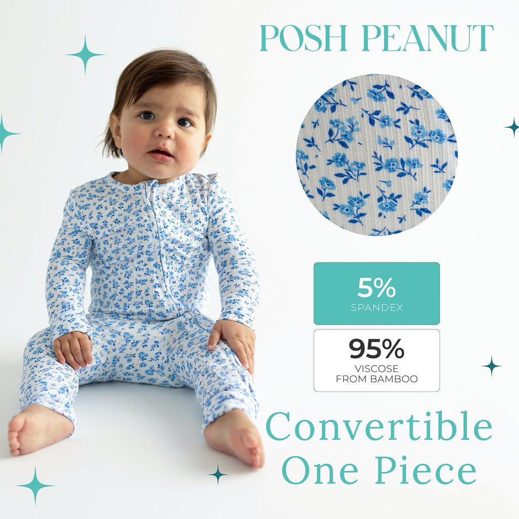 Posh Peanut Girls Convertible Baby Sleepers, Toddlers Footless Pajamas