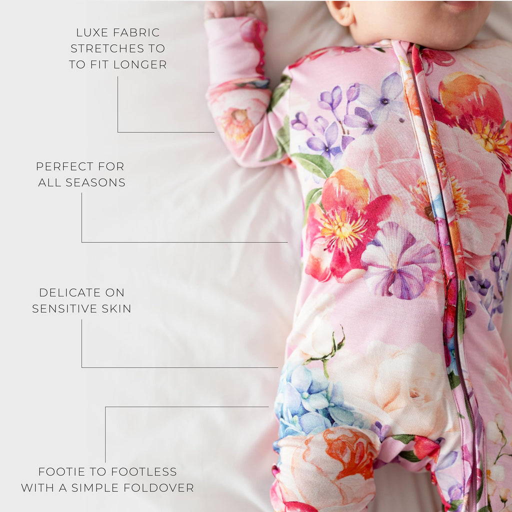 Posh Peanut Girls Convertible Baby Sleepers, Toddlers Footless Pajamas