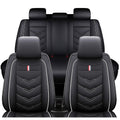TENDER GLOW Leather Car Seat Covers Fit for LR Range Rover Sport 2023-2025, 5 Seater Waterproof and Wear-Resistant Seat Cover Interior Accessories(Full Set,Black&White)