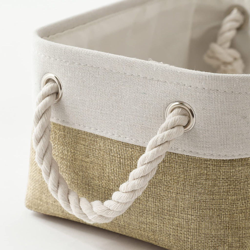 Sacyic Small Storage Baskets for shelves,Fabric Storage Baskets for closet,rectangular Collapsible baskets for organizing clothes,books,gifts