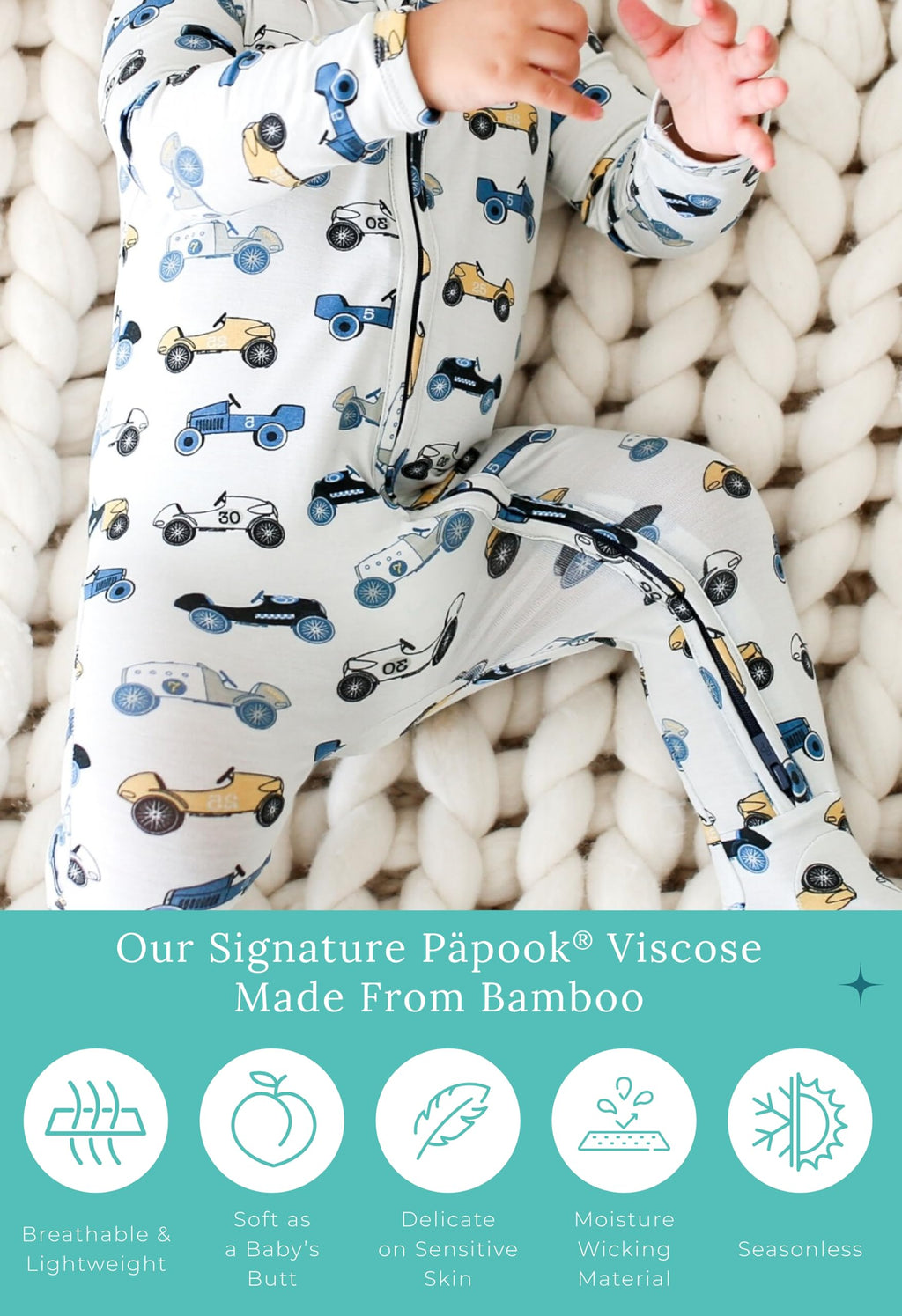 Posh Peanut Convertible Baby Sleepers, Boy Toddlers Footless Pajamas