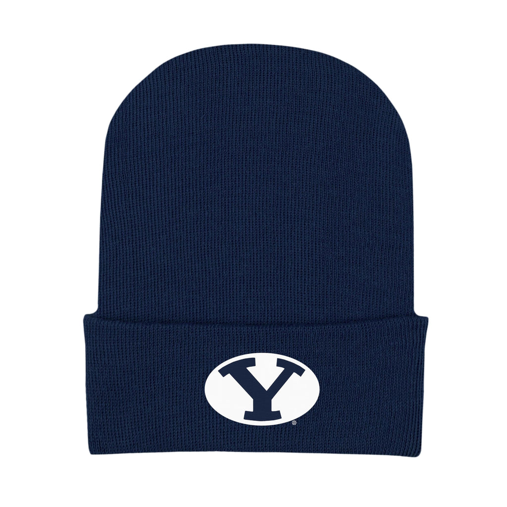 College Baby Infant Knit Cap BYU Cougars Logo - Navy - Newborn