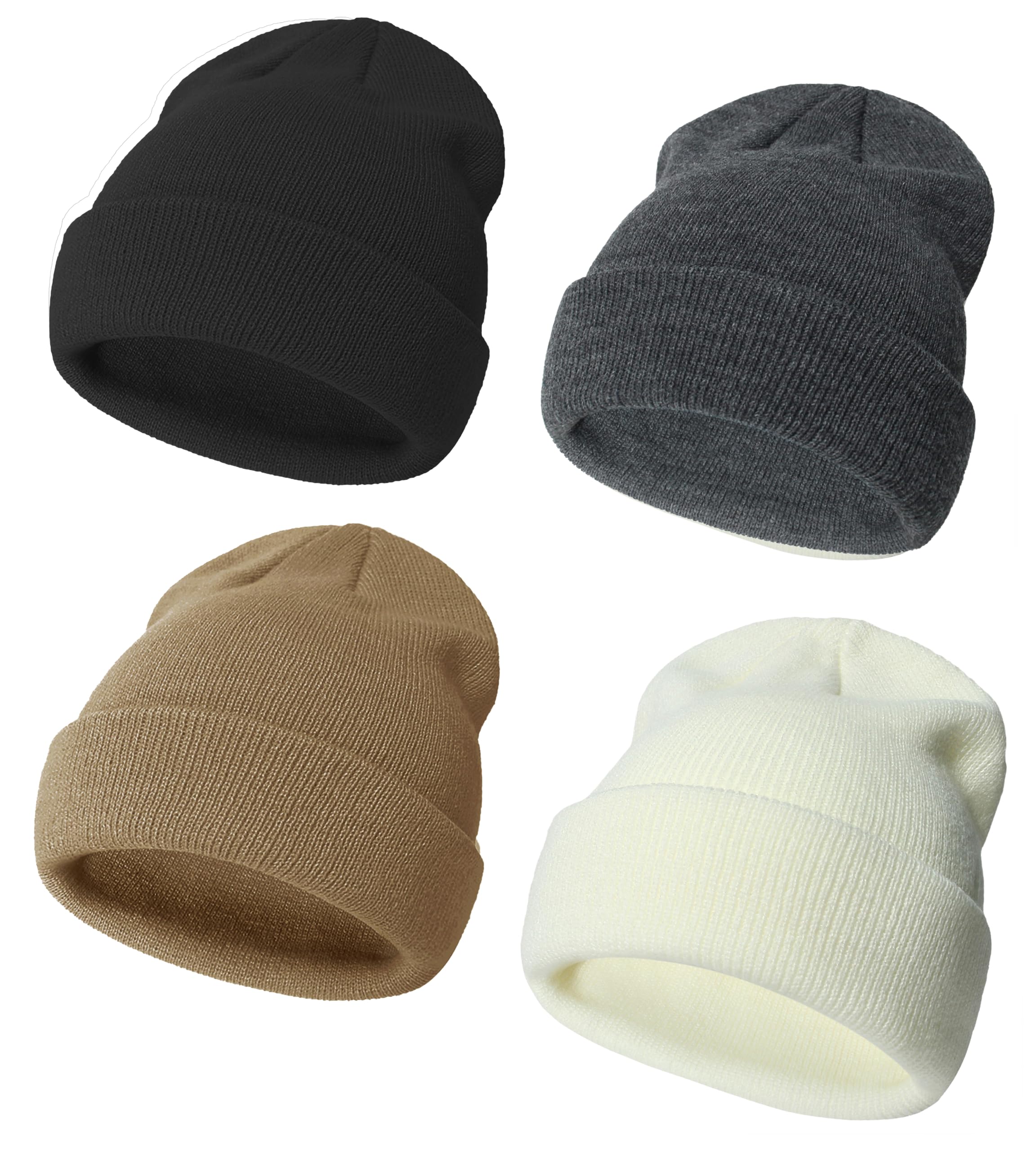 ENBAOHUI Baby Beanie Hat Newborn Winter Warm Knit Hat Kids Soft Beanie Cap Boys Girls Winter Warm Knit Hat Black/Grey/White/Khaki S