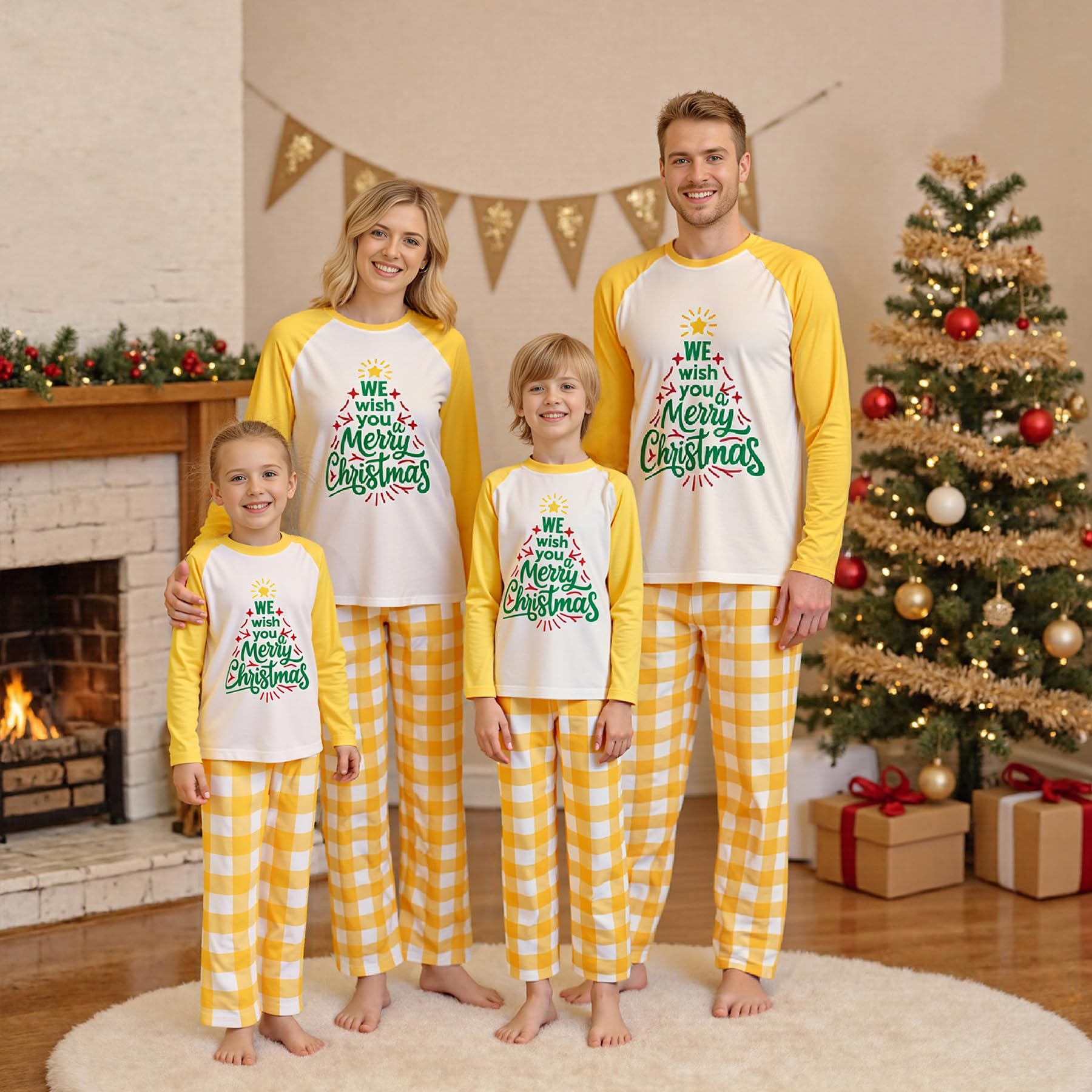 Awoscut Family Christmas Pajamas Matching Pajamas for Family, Xmas PJs Sets Holiday Sleepwear (on-24, Dog, XL)