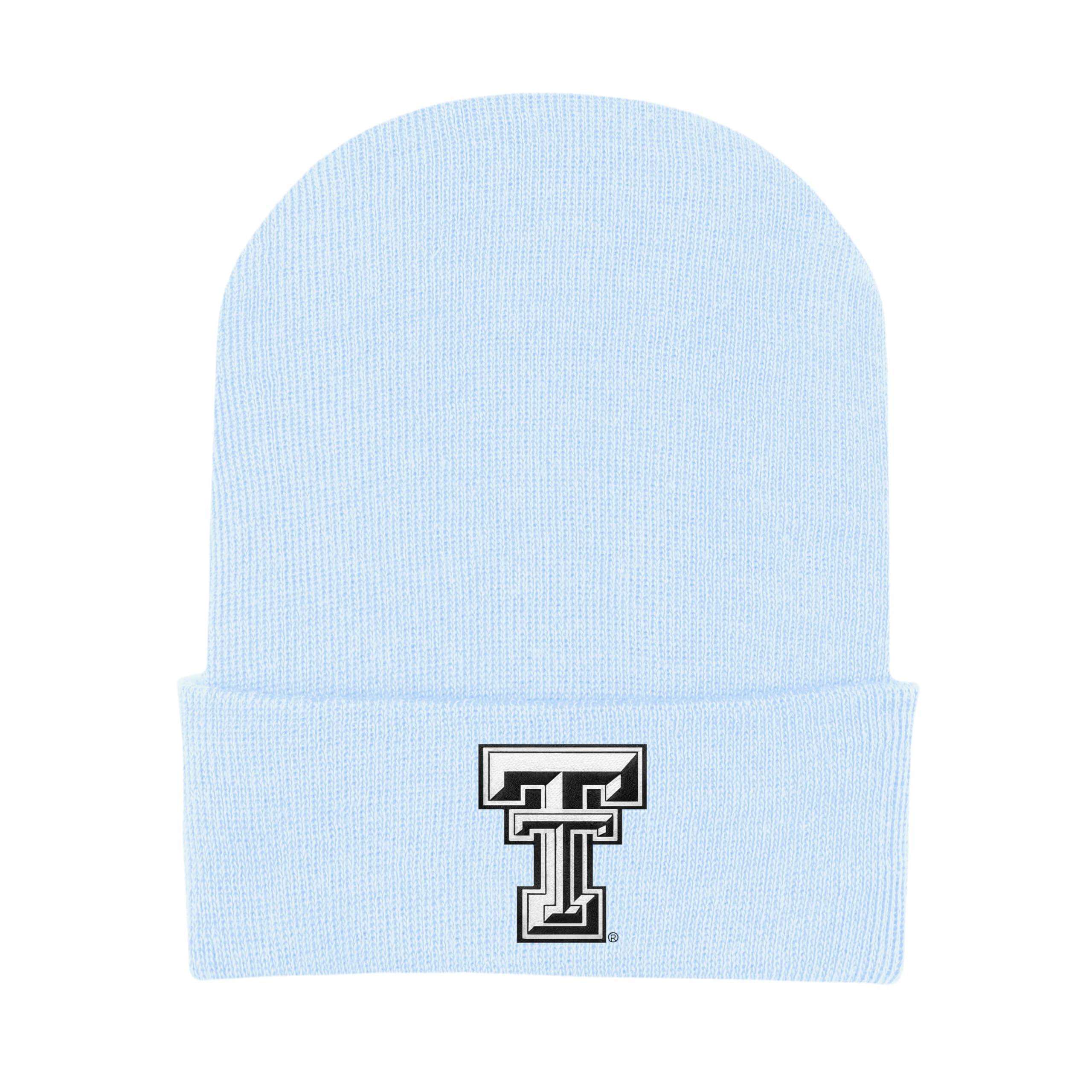 College Baby Infant Knit Cap Texas Tech Red Raiders Logo - Light Blue - Newborn
