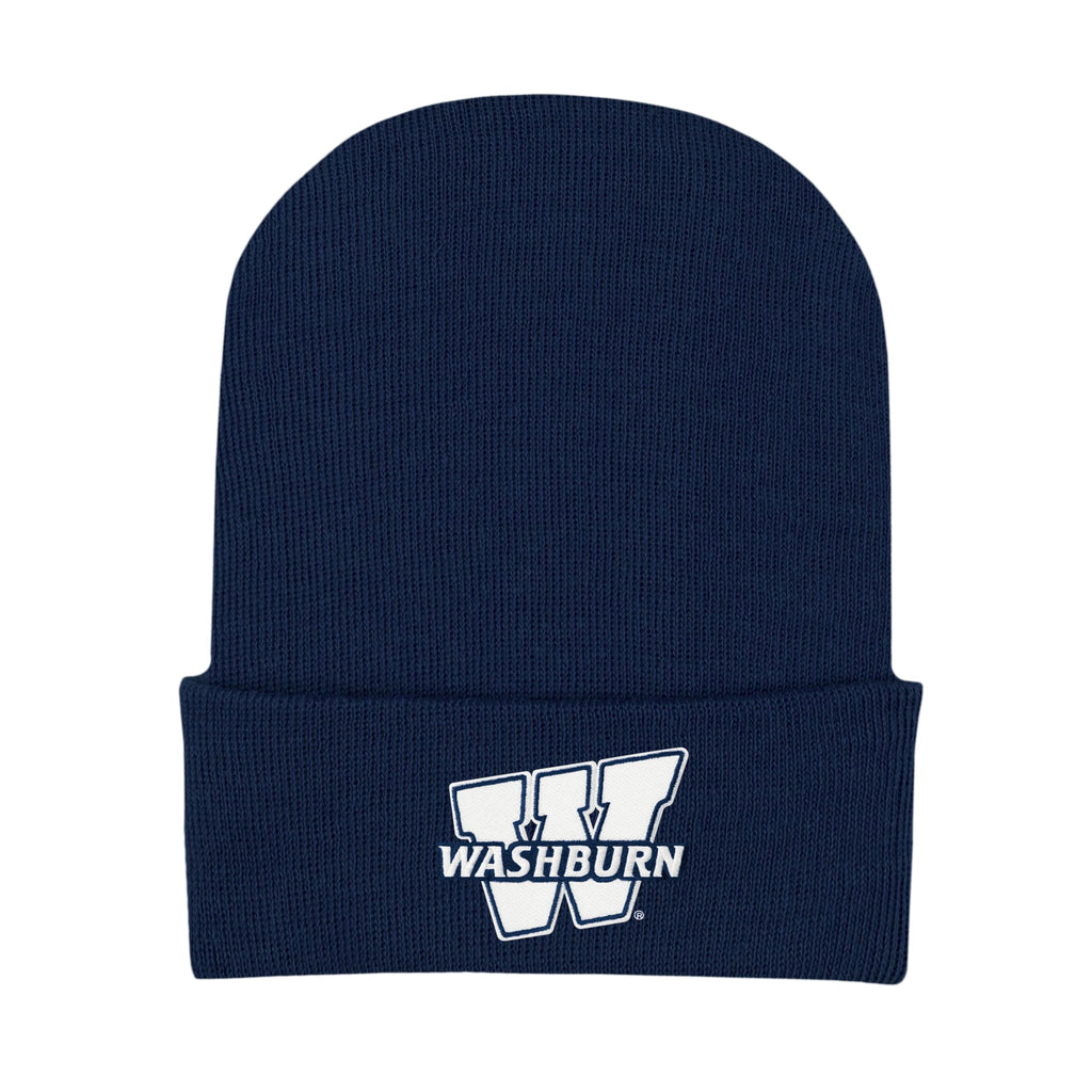 College Baby Infant Knit Cap Washburn Ichabods Logo - Navy - Newborn