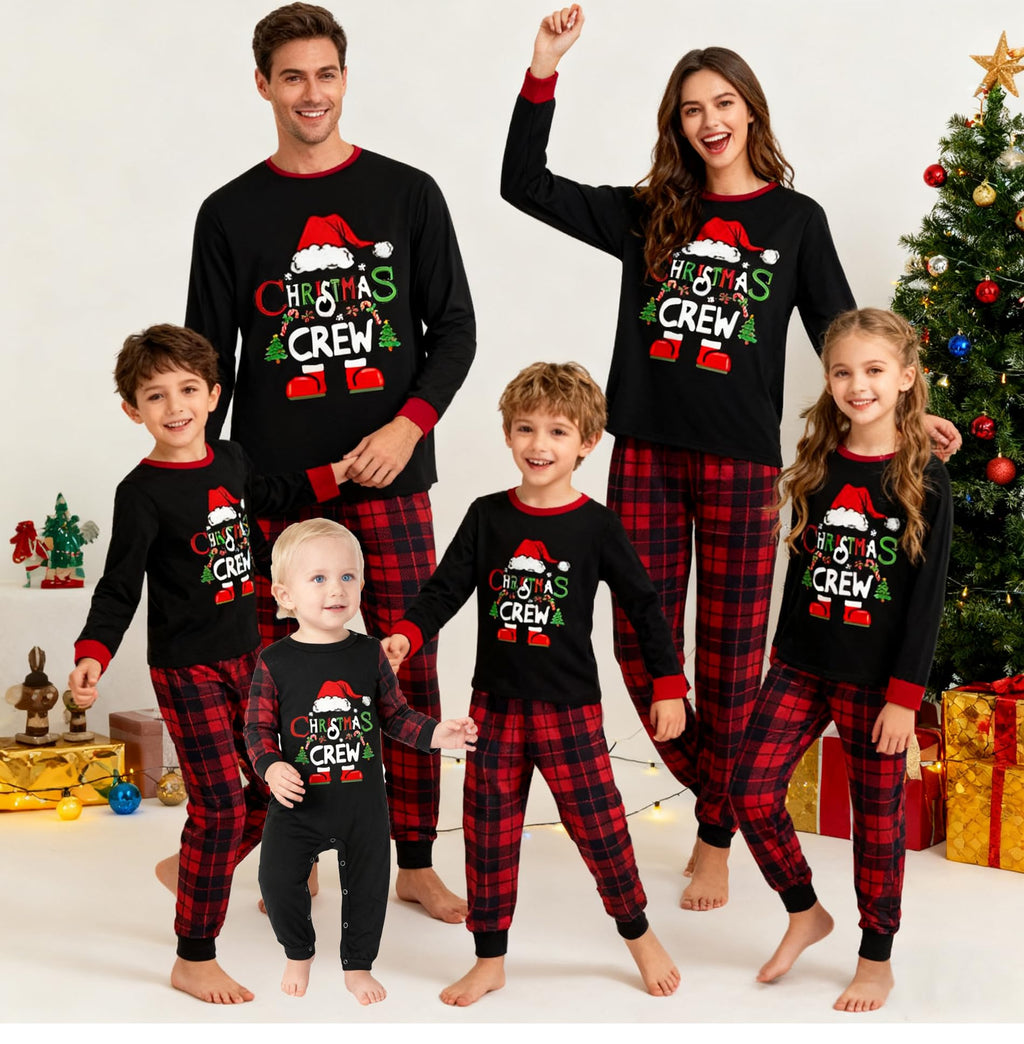 Awoscut Family Christmas Pajamas Matching Pajamas for Family, Xmas PJs Sets Holiday Sleepwear(#a-2, Mom, 3XL)