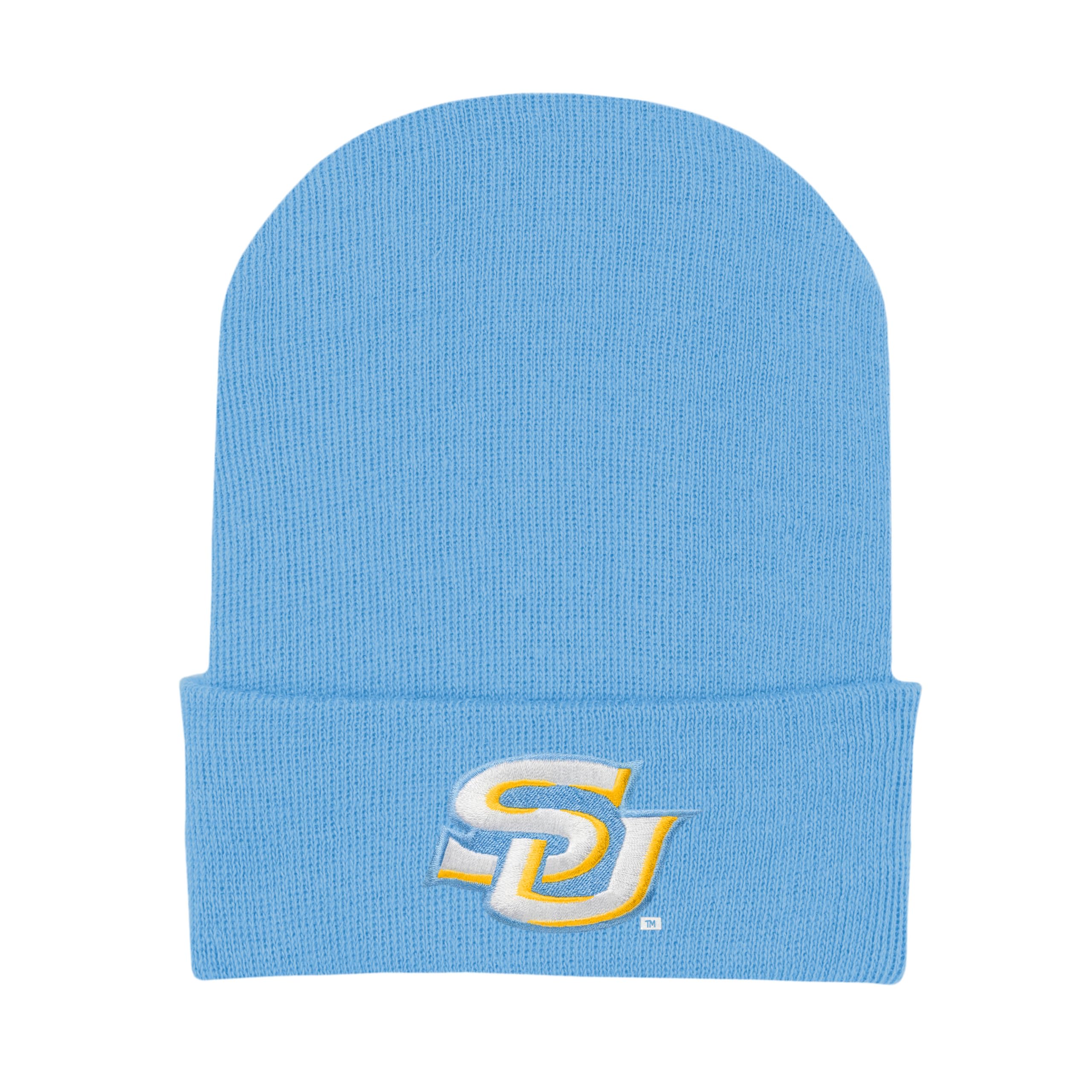 Creative Knitwear College Baby Knit Cap Southern University Jaguars Logo - Carolina Blue - Preemie