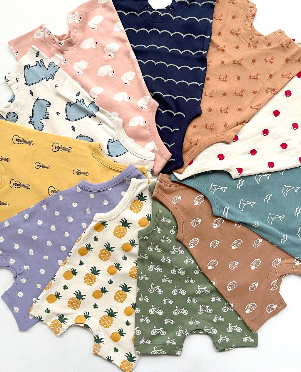 PARADE Organic Tank Rompers - Signature Prints Yellow Ukuleles 12-18 Months