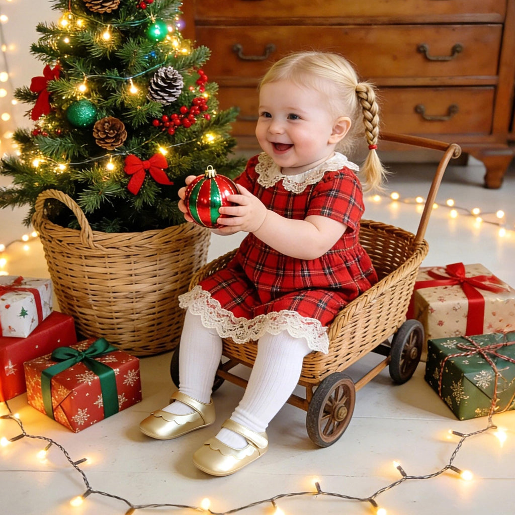 Felix & Flora Gold Baby Shoes Girl 12-18 Months - Infant Baby Walking Shoes Moccasinss Rubber Sole Crib Shoes(Gold,12-18 Months)