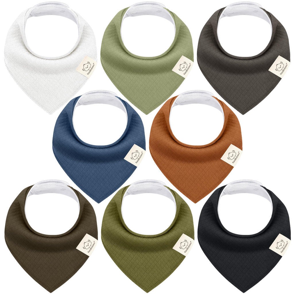 KeaBabies 8pk Organic Baby Bandana Bibs for Drooling Teething (Basic/Quin)