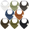KeaBabies 8pk Organic Baby Bandana Bibs for Drooling Teething (Basic/Quin)