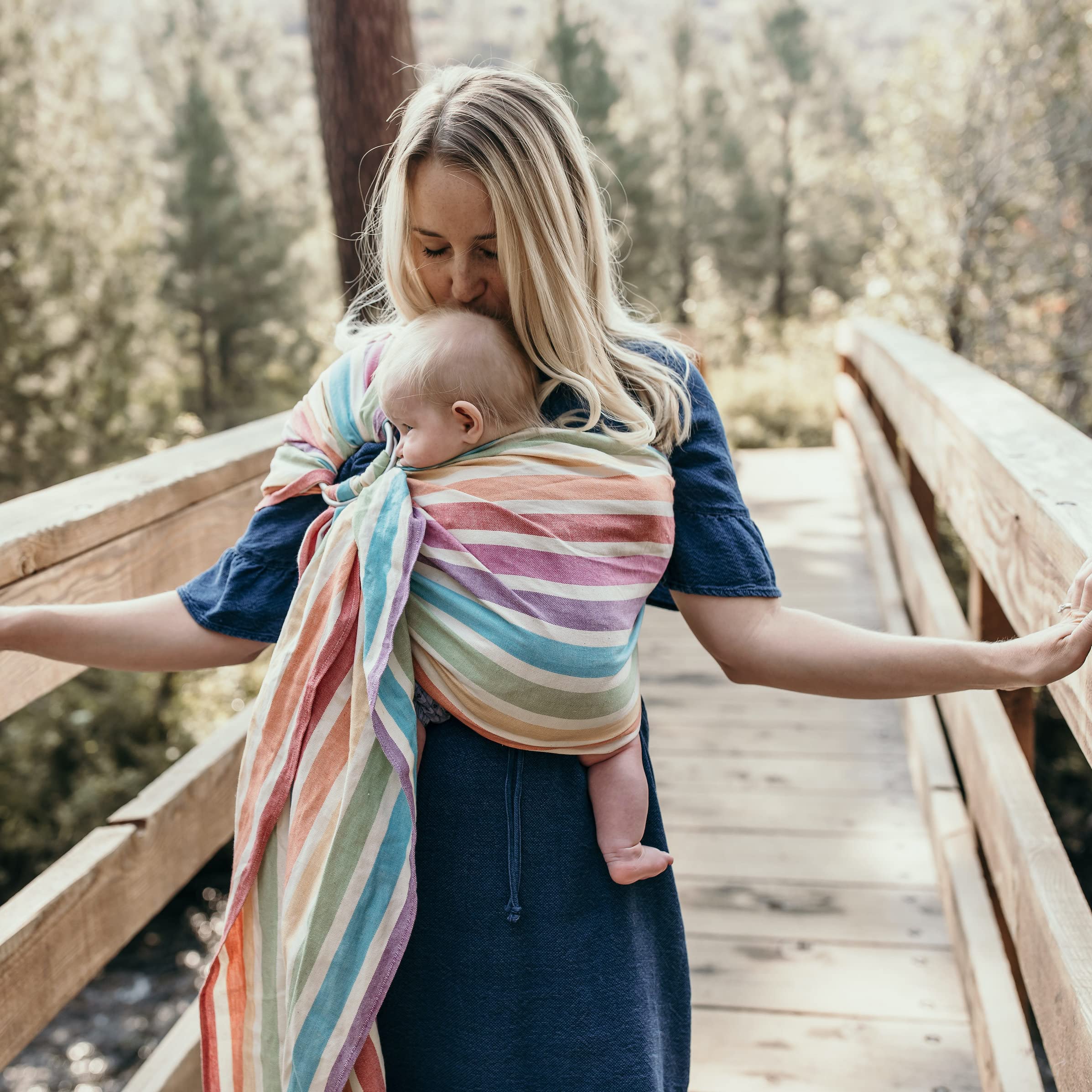 Hip Baby Wrap Ring Sling Carrier for Baby, 8-35 lbs - Mediterranean