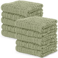 Comfy Cubs Muslin Baby Washcloths 10 Pk - Cotton Wash Cloths - Sage