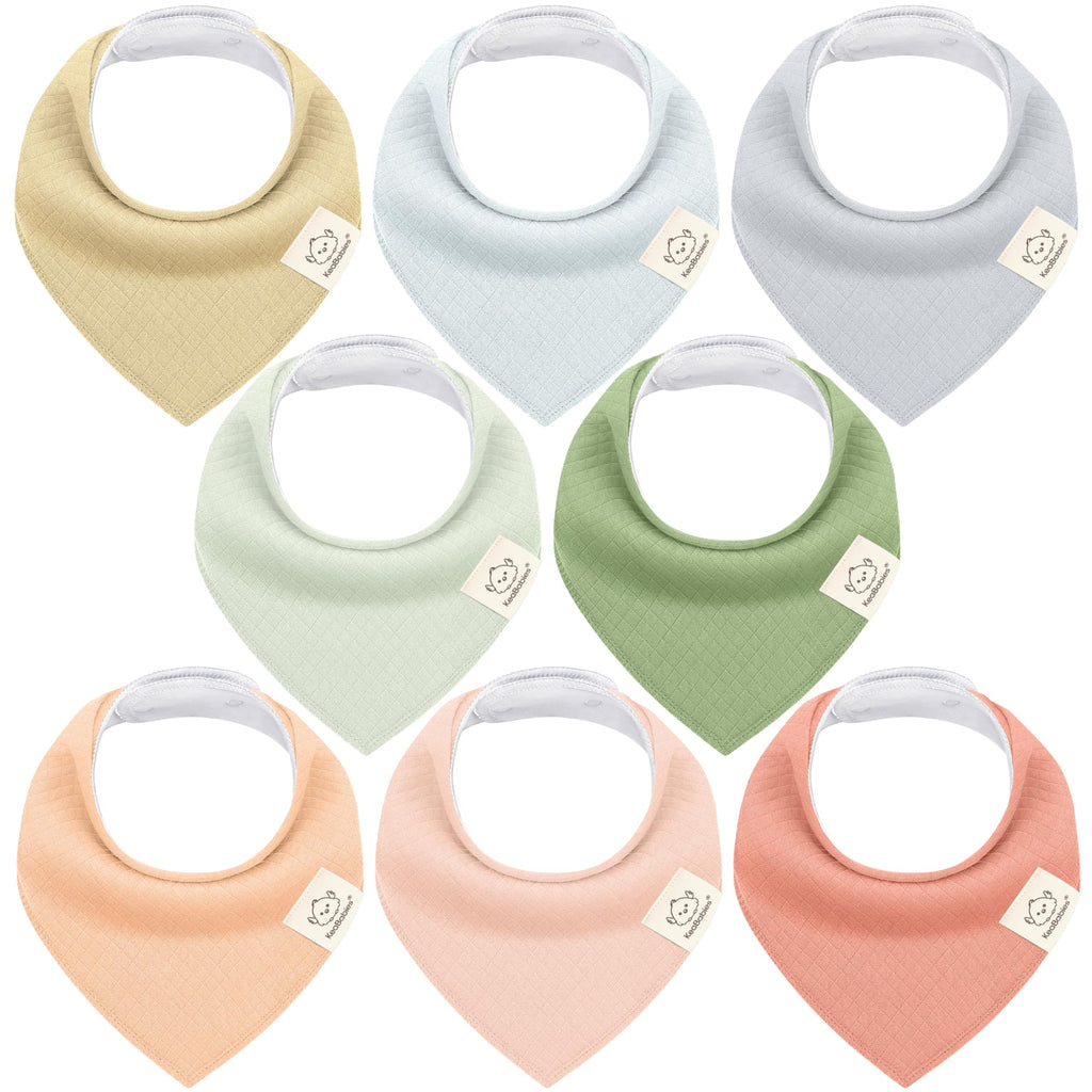KeaBabies 8pk Organic Baby Bandana Bibs for Drooling Teething (Dew/Quin)