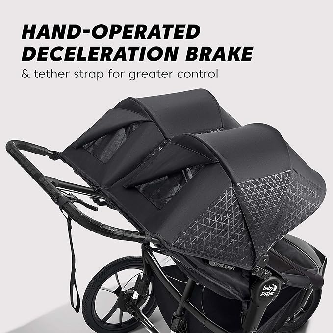 Baby Jogger Summit X3 Double Jogging Stroller Midnight Black Buggy for Two Smooth Ride for Walking or Jogging Compact Fold Increased Airflow All-Terrain Air Filled Tires and All-Wheel Suspension