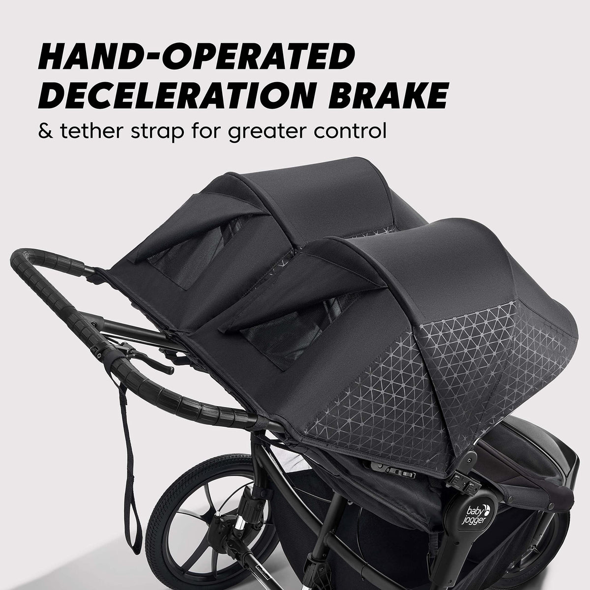 Baby Jogger® Summit X3 3-Wheel Jogging Stroller with Hand Brake, Baby Stroller with One-Hand Compact Fold, All-Wheel Suspension for Running, Jogging, and Everyday Outings, Midnight Black