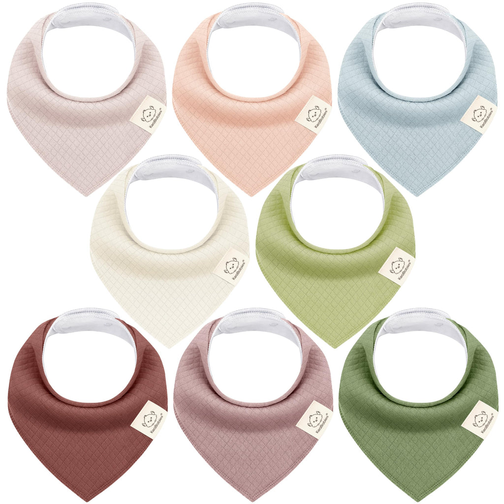 KeaBabies 8pk Organic Baby Bandana Bibs for Drooling Teething (Moor/Quin)